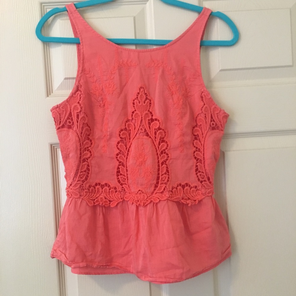 Orange peplum top